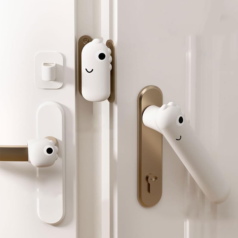 SNOWIE SOFT® Silicone Lever Handle Knob Cover Door Cushion Guard Set of 3 Pcs Door Stopper Childproof Finger Pinch Guards Universal Childproof Door Guards