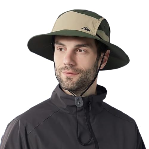 GUSTAVE® Fashion Hiking Hat for Men Women UV Protection Wide Brim Sun Hat Lightweight Quick Dry Casual Outdoor Sun Hat with Adjustable Chin Strap Packable Sun Hat for Hiking, Outdoor, Travel, Fishing