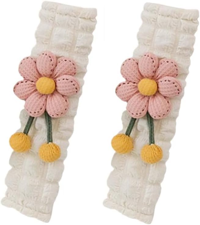 STHIRA® Cute Flower Cover Pads, 2 Pcs & 4 Pcs Seatbelt Covers for Women Adults, Car Seat Strap Pads, Seatbelt Cushion