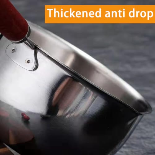 Supvox® 300ml Stainless Steel Tadka Pan Oil Warmer - Milk Warmer Pot, Long Heat- Resistant Handle Small Sauce Pan for Stove Top, Chocolate Melting, Coffee Tea Soup Warming