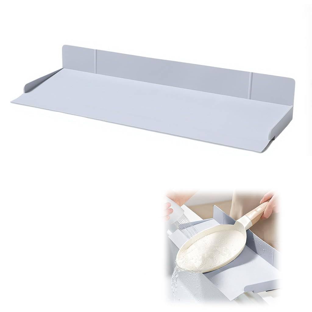 HASTHIP Sink Splash Guard for Kitchen with 17.7 in Coverage featuring L Shape Silicone & Suction Cups
