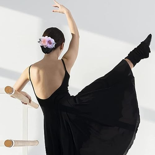 MAYCREATE® Hair Snood Net Barrette Bun Cover, Flower Bun Net Hair Grip, Hair Bun Accessories for Women Girls, Bun Maker Spring Clip Hairnet for Dancer Nurse Work or Daily 2 PCS