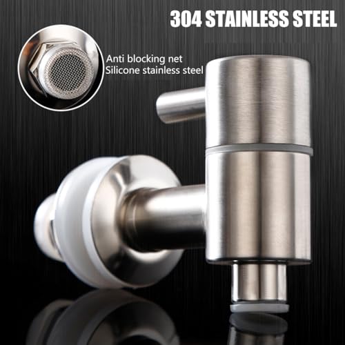 HASTHIP® Replacement Spigot Faucet Tap for Beverage Dispenser 304 Stainless Steel Food Grade Lever Pour Spout Glass Drink Jar Bucket Ceramic Porcelain Crock Water (16MM) 2PCS