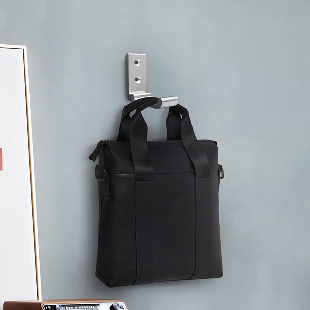 HASTHIP Wall Hooks for Clothes and Towels with 33lbs Load Capacity featuring 90° Folding Design | Matte Silver Aluminum Alloy