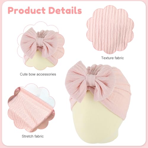 SNOWIE SOFT® 9PCS Warm Baby Cap for Girls Stretchy Hat for Newborns Lovely Bow Shower Gift 3-18 Months