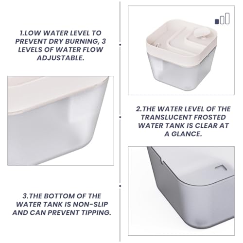 ZIBUYU® Cat Water Fountain Electric Quiet 2.2L Dog Water Dispenser, Automatic Cycle Multiple Filtering Frosted Healthy & Hygienic Drinking Bowl for Cats, Dogs, Multiple Pets