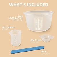 HASTHIP® 9PCS Silicone Measuring Cups for Resin, Reusable Resin Measure Cup with 600&100ml, Silicone Stir Sticks, Resin Mixing Kit for Epoxy Resin, Molds, Jewelry Making, Waxing