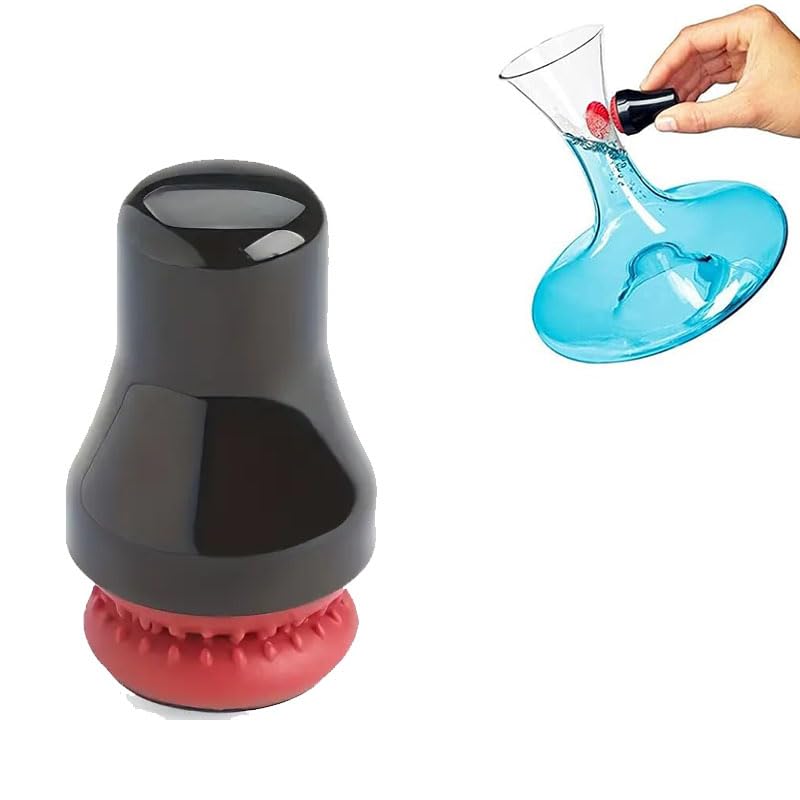 HASTHIP® Silicone Bottle Cleaning Brush - Irregular Glass Container Interior Wall Cleaning Brush for Wine Decanters,Vases,Laboratory Glassware etc, Black