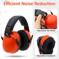 SNOWIE SOFT® Baby Hearing Protection Earmuffs for Baby Sleep Flight Travel, 360° Adjustable Baby Ear Protection Soft Noise Canceling Headphones for Baby Toddler Kids 0-16 Years Old (Orange)