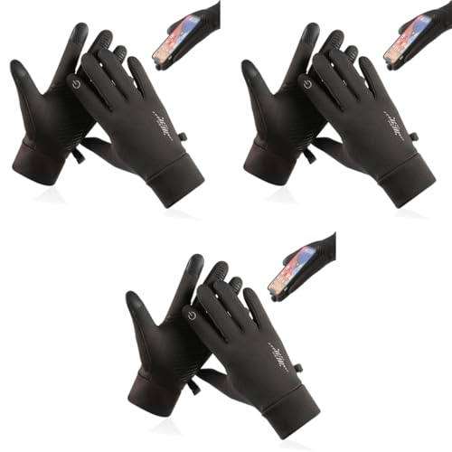 Proberos® Sun Protection Riding Gloves Isolate UV Touch Screen Warm Anti-Slip Fashion Unisex Thermal Outdoor for Running Cycling Hiking Size M 3PCS