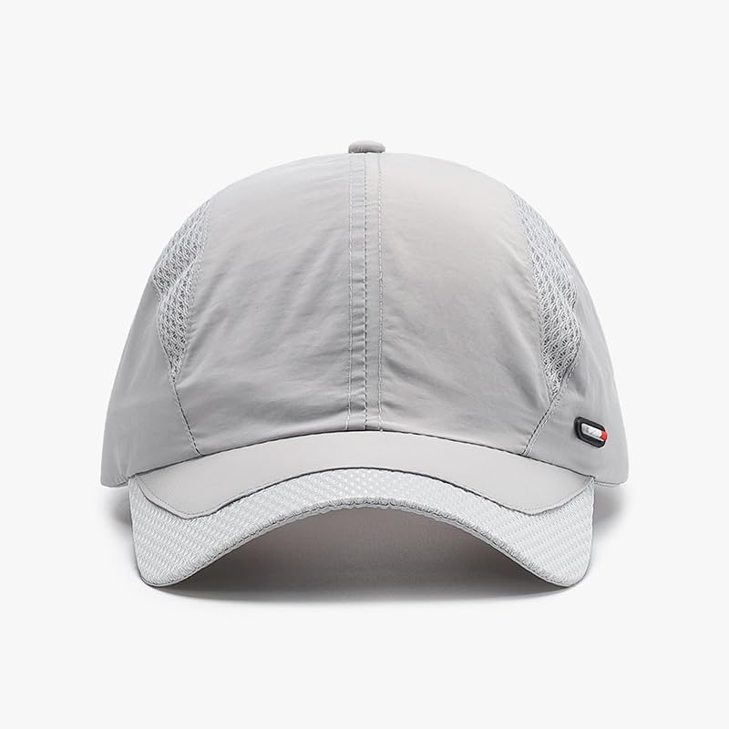 GUSTAVE® Breathable Net Men Sun Visor Cap Baseball Adjustable Sport Summer Cap Light Gray
