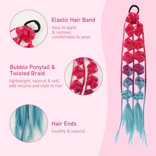 MAYCREATE Colored Hair Extensions for Women, 23.6