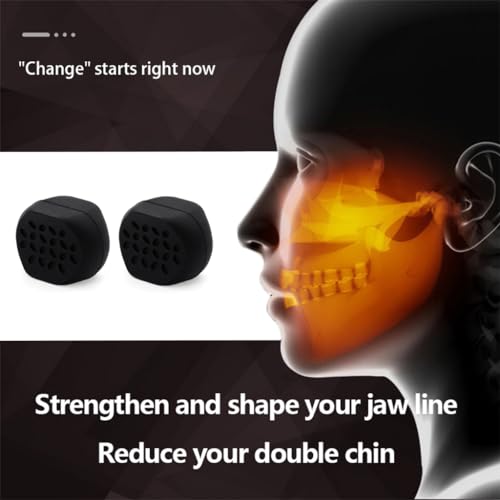 MAYCREATE® 2Pcs Jawline Exerciser Tool for Men Women 45lbs Foodgrade Silicone Jawline Exerciser Tool Jawline Exerciser -Slim and Tone Your Face- Helps Reduce Stress and Craving