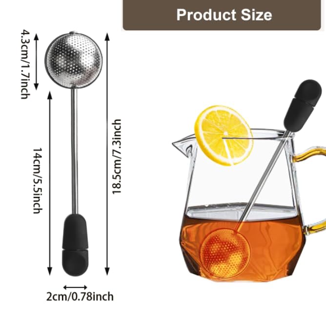 ZIBUYU Stainless Steel Tea Infuser for Loose Leaf with Fine Mesh Filter and Easy-Clean Design