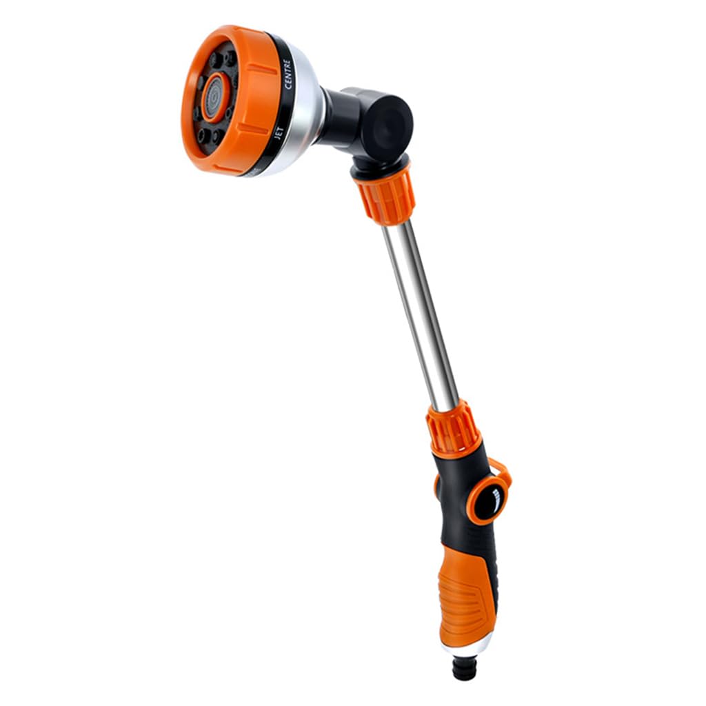 HASTHIP Water Spray Gun for Car Washing with 8 Spray Modes and 180° Flexible Head | Stainless Steel Extended Rod