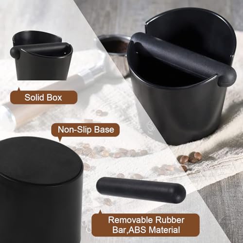Supvox® Coffee Grounds Collection Box Set: Two Coffee Grounds Knock Box Coffee Grounds Knock Box with Knocking Bar Espresso Knock Box Espresso Machine Accessories