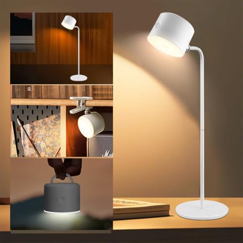 ELEPHANTBOAT® Table Lamp for Study Room, 4 in 1 Rechargeable Desk Lamp Light for Study with Powerful Magnets Portable USB Table Light Remote Control, 4 Levels of Brightness, Eye Caring, Non-Flickering