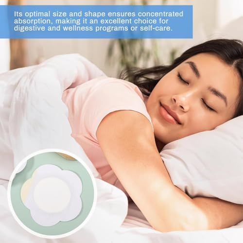 HANNEA® 90PCS Castor Oil Pack Wrap for Belly Button Self-Adhesive Pads Organic Spunlace Cloth Highly Absorbent Cover Compress Patches with Cotton White Oil Not Included