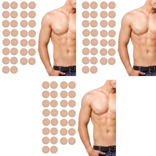 HANNEA® Nude Nipple Covers for Men, 90 Count Non-Woven Adhesive Invisible Stick-On Pads for Runners Prevents Chafing and Irritation