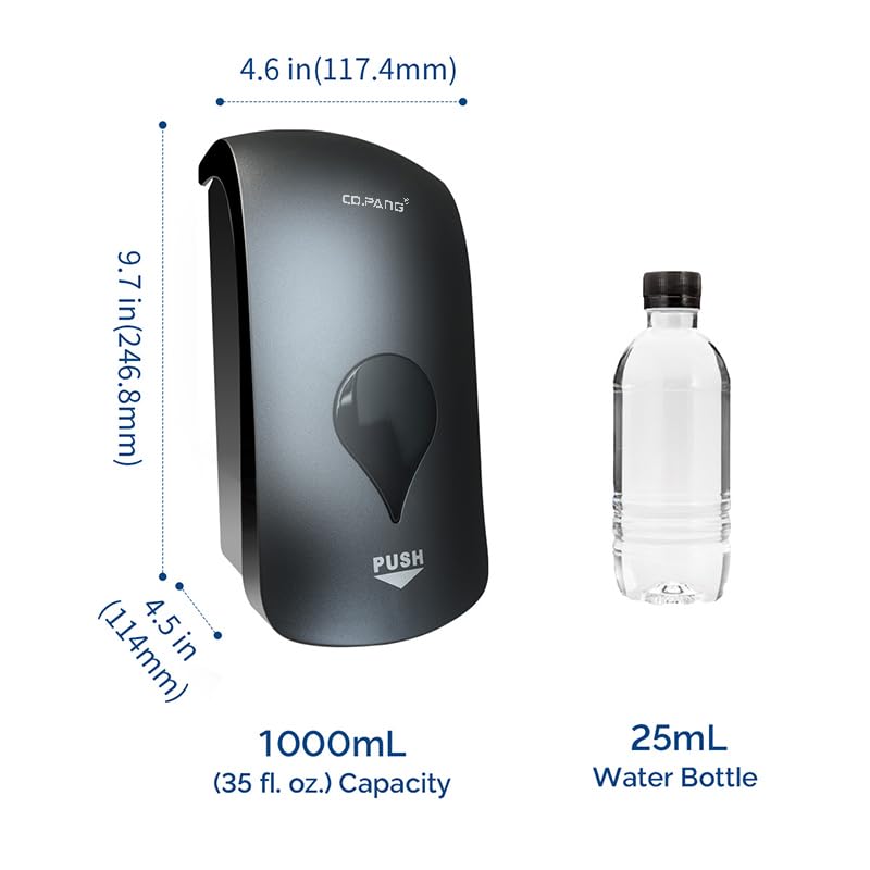 HASTHIP® Manual Foam Soap Dispenser 1000ml Hand Press Foam Dispenser Toilet Soap Dispenser with Removable Refillable Foaming Hand Soap Bottle Foam Pump Bottle for Bathroom, Kitchen