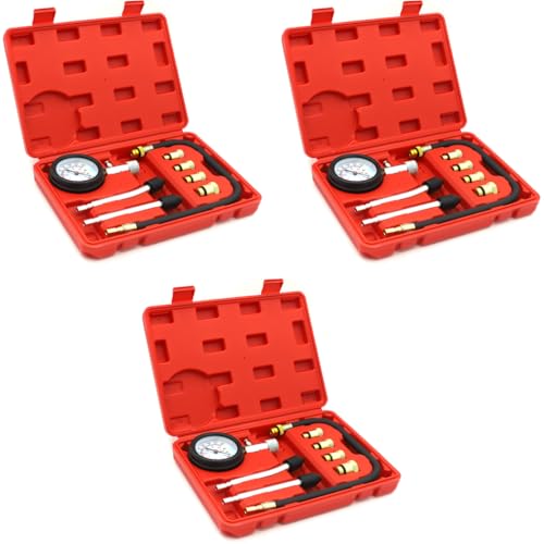 STHIRA® 24PCS Diesel Engine Compression Gauge Tester with Portable Box Professional Cylinder Pressure Test Tool Kit for Car Truck Automotive