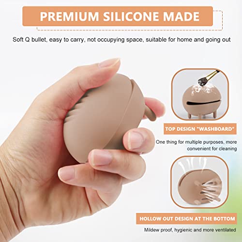 ZIBUYU® coffee Makeup Sponge Holder,Silicone Beauty Blender Sponge Drying Stand Eco Friendly Organizer,Breathable Makeup Blender Case for Travel