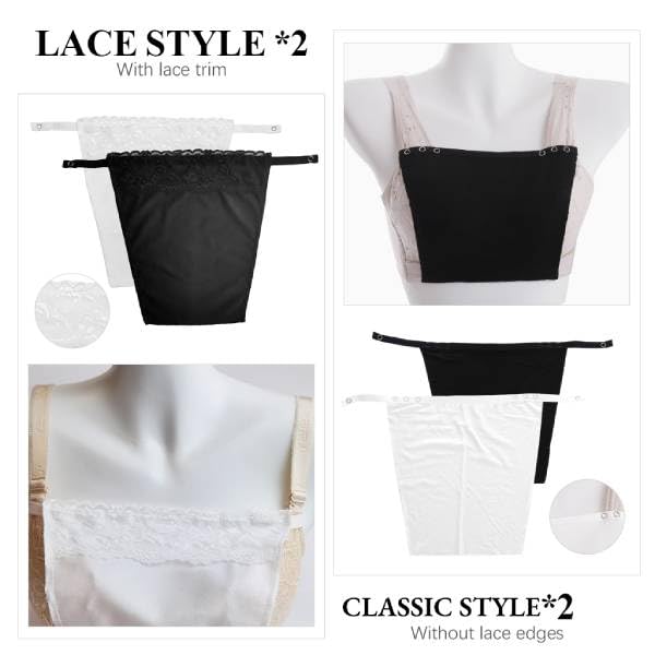 SANNIDHI Clip On Camisole for Women featuring Snap Button Fit and 4pcs Cotton Lace Panels
