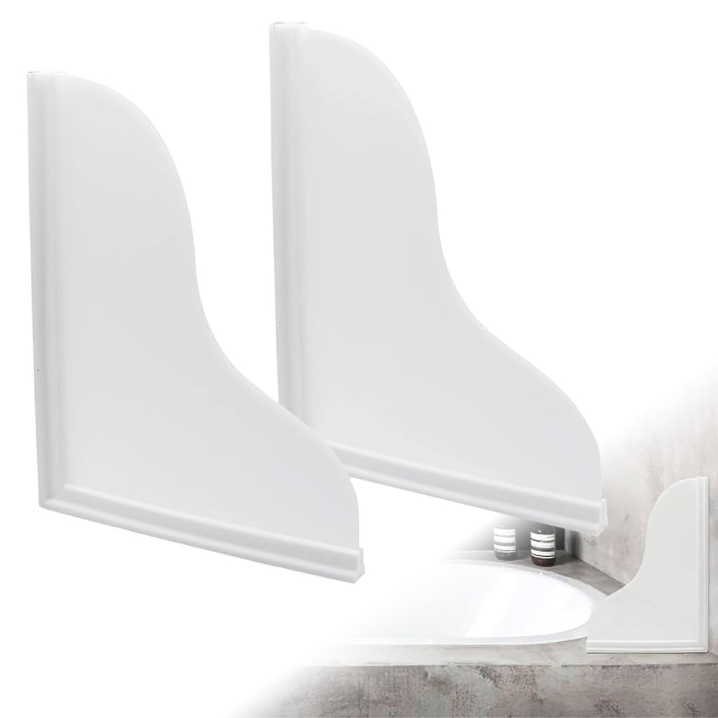 HASTHIP Shower Splash Guard Kit for Bathtub Corners with Self Adhesive Design 9.1×7.1 in White