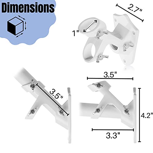 HASTHIP® Flag Pole Holder for Wall Balcony Railing, Aluminum Alloy 2-Position Flag Pole Bracket, Flag Wall Mounted Base for Under 1'' Flag Rod Diameter