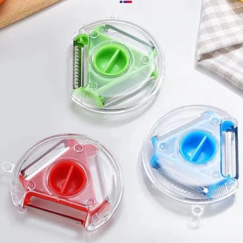 HASTHIP® 3 in 1 Potato Peeler + Serrated Blade for Fruit & Vegetable +Julienne Slicer for Speed Peeling of All Kinds of Veg & Fruit(3Pcs)