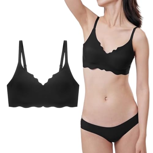 PALAY Seamless Bra for Women Bralette Bra V-Neck Push-Up Bralette Bra Seamless Women Bra Ice Silk Touch No Wired Summer Bralette Full Cup Bras, XL