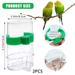 Qpets® Bird Feeder for Cage 2Pcs Bird Feeder Transparent Bird Feeder for Dry Food or Water Universal External Bird Feeder for Cage Large Capacity Bird Feeder for Parakeet