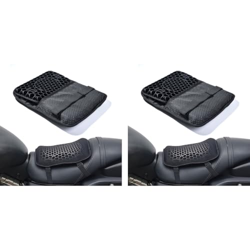 STHIRA® 3D Breathable Motorcycle Gel Cushion with Vibration Absorption Shockproof Bike Seat Cover Universal Anti-Slip for Bikes Scooters 2PCS