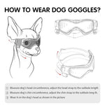 Qpets® Dog Goggles Sunglasses for Outdoor Walking, Windproof Dustproof Goggle for Dogs UV Protection Goggles with Dual Adjustable Straps for Medium or Large Dog Fun Goggle for Dogs