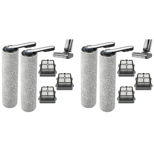 HASTHIP® Replacement Brush Roll HEPA Filters for Tineco Wet Dry Vacuum Includes 12PCS Soft Microfiber Use Roll and 4PCS Filters for S3 F3 S5 3.0 2.0 2.0slim