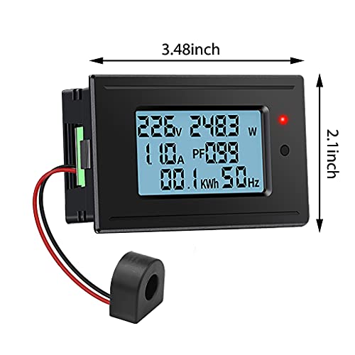 STHIRA® AC Energy Meter 6 in 1, LCD Digital Display Ammeter Voltmeter Multimeter with Split Core Current Transformer AC 80-260V 100A Multi-Function Power Monitor
