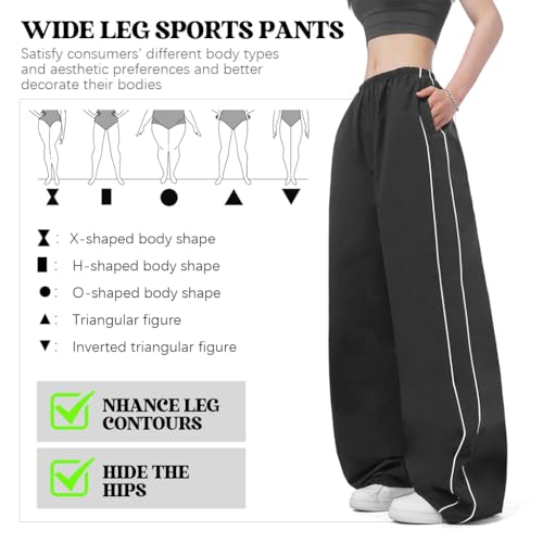 SANNIDHI® Womens Wide Leg Sweatpants Casual Loose Solid Color Pants Comfy Lounge Joggers Baggy Sweatpants with Pockets, L