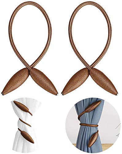 Supvox Polyester Solid Curtain Tieback Free Size Coffee Pack Of 2