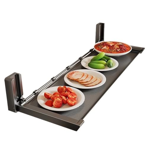 HASTHIP® 1pc Foldable Aluminum Kitchen Rack - Wall-Mounted, Punch-Free, Ideal for Seasoning Jars and Food Prep, Space-Saving Design for Modern Kitchens