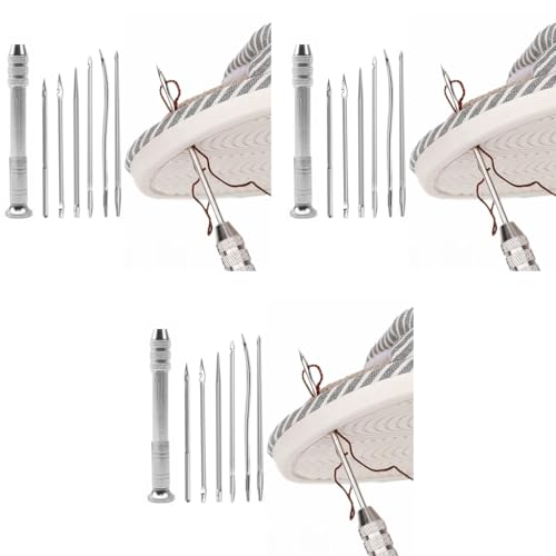 HASTHIP® 21PCS Needle Awl Leather Sewing Set Shoes Repair Tool Kits for Shoe Repairing DIY Handmade
