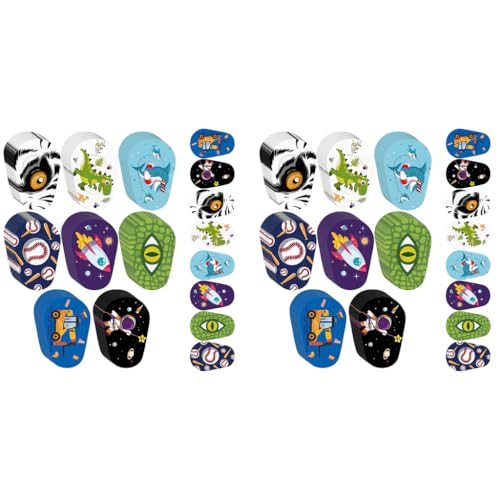 HANNEA® 80PCS Eye Patch for Kids Cartoon Breathable Cotton Adhesive Non-woven Fabric Patches After Surgery Eye Cover for Eyesight Correction Lazy