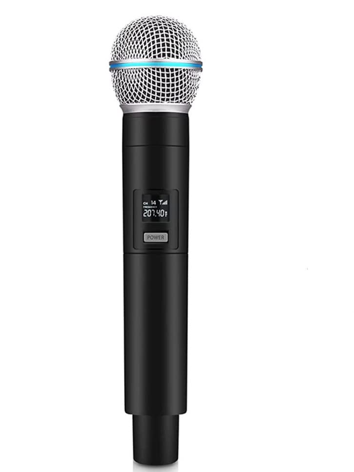 ZORBES® Handheld Wireless Microphone with Bluetooth Receiver Cardioid Dynamic Microphones Mic with 6.35mm Jack to 3.5mm Jack Adapter for Karaoke Machine, Speaker, Mixer, Audio System