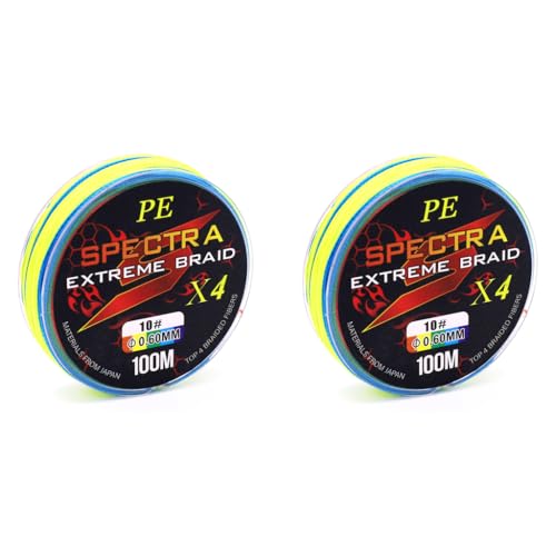 Proberos® Fishing Line Super Strong 0.6MM 110LB 50KG 100M PE 4 Strands Monofilament Braided Angling Accessory Durable Wire 2PCS