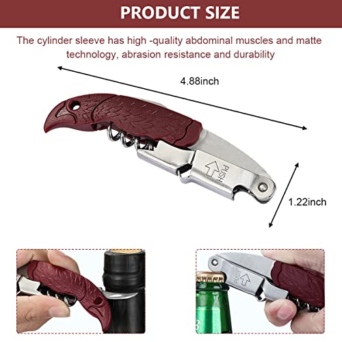 HASTHIP® Wine Opener Stainless Steel Wine Bottle Opener Wine Bottle Corkscrew with Foil Cutter Creative Eagle Head Handle