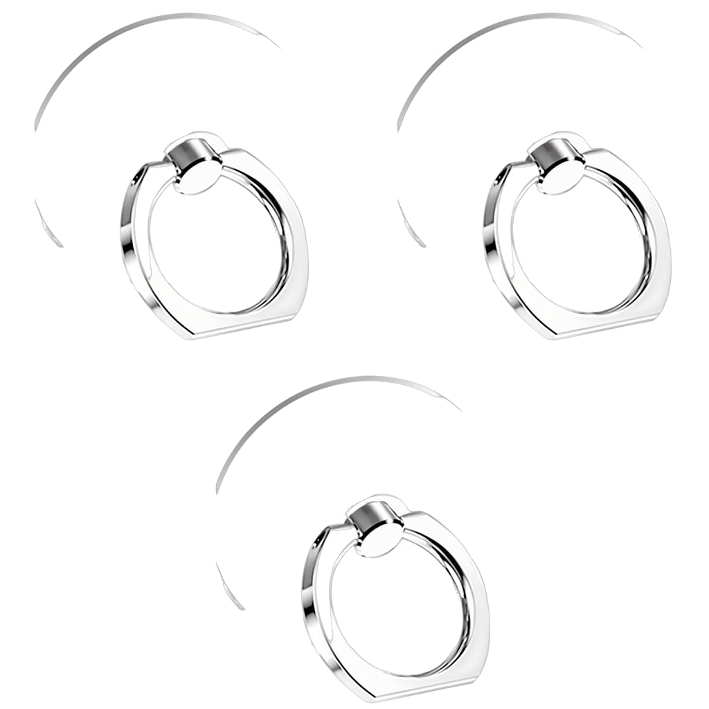 ZIBUYU Metal Phone Ring Grip with 360 Rotatable Folding Support and Clear Round Acrylic | 3PCS