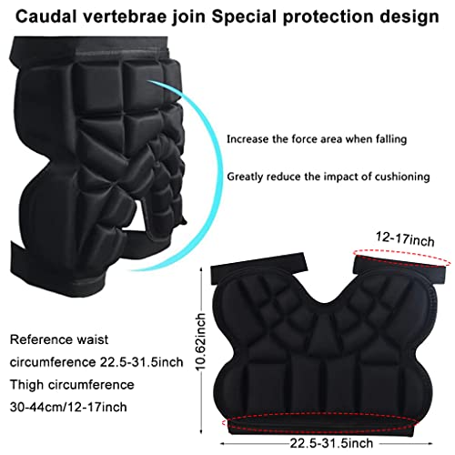 Optifit® Children Sports Butt Pad Ski Snow Boarding Skate Hip Protective Padded Protection Pads for Roller Skating Beginner Black 3PCS