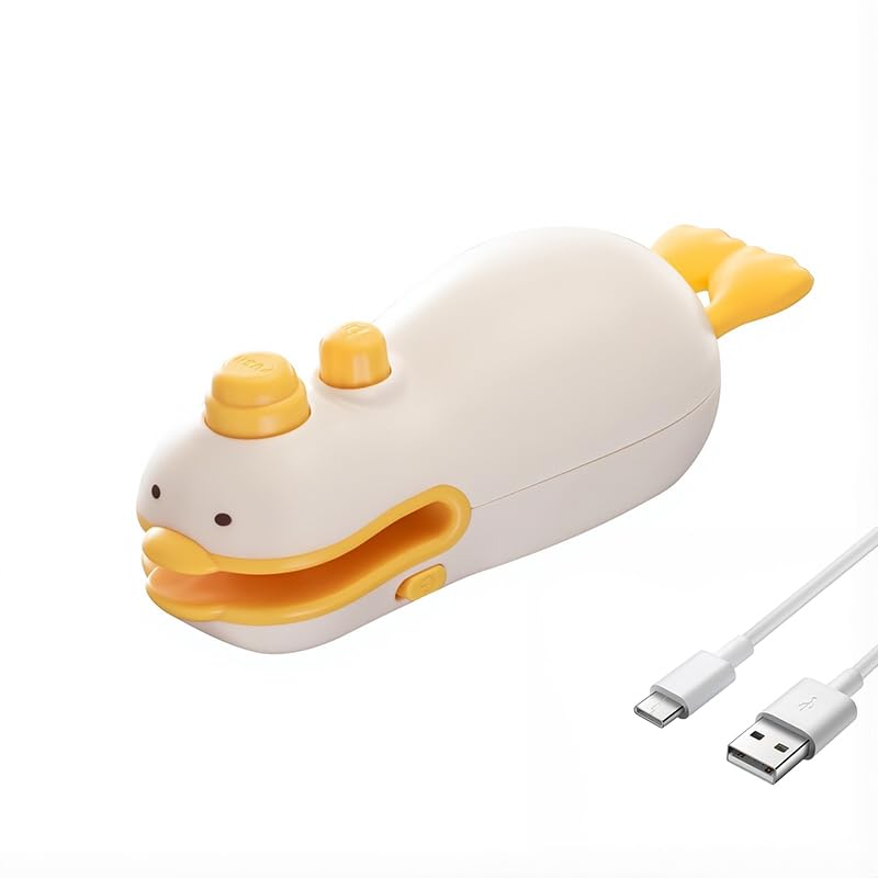 Supvox Sealing Machine for Food Packets with Cute Duck Design and Rechargeable Mini Sealer