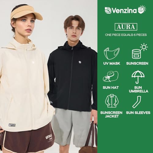 Venzina® Women's Jacket Hoodie Long Sleeve Lightweight Athletic Jacket UPF 150+ Shirts Sun Protection Clothing for Outdoor Hiking