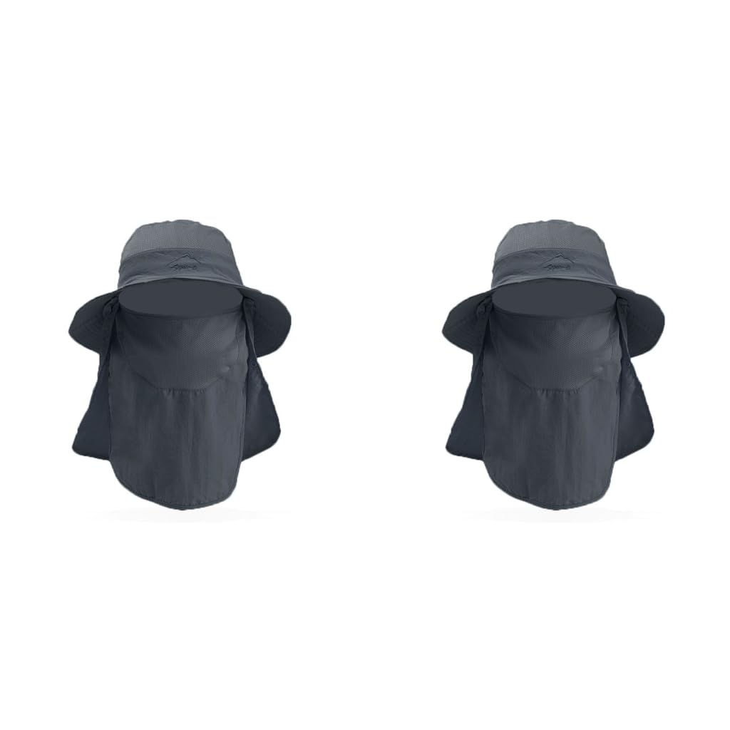 GUSTAVE Sun Hat for Outdoor Activities with Removable Neck Flap and Face Protector | 2 PCS