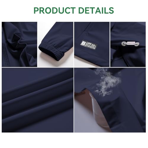 Venzina® Sunscreen Jacket ICE Pro – UPF 150+ Cooling Athletic Jacket for Men | Cool Rush Pro Tech, Breathable, Sweat-Wicking, Anti-Microbial, Lightweight Sun Hoodie for Outdoor Sports